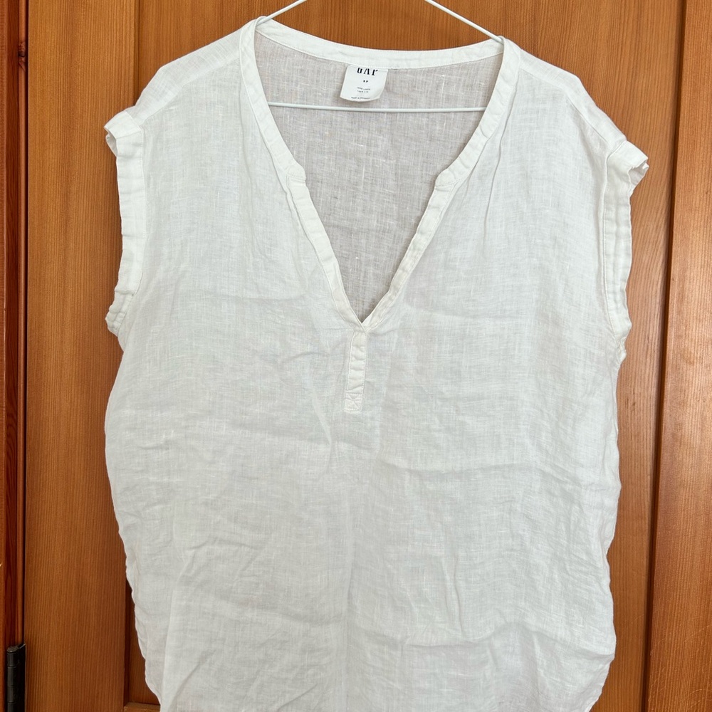 GAP Women's Ivory Linen Blouse